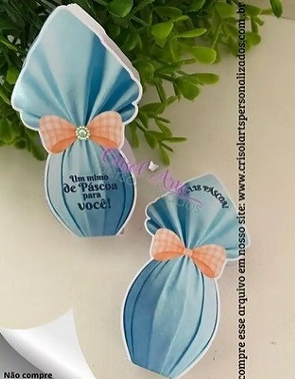 Arquivo de Corte Card Porta Bis ou Batom Pascoa Azul 1
