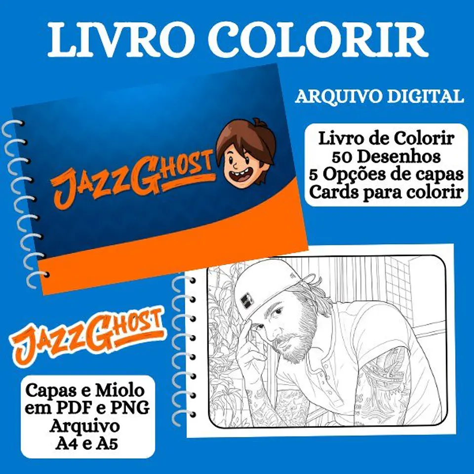 Livro de Colorir Jazz Ghost Arquivo Digital 1