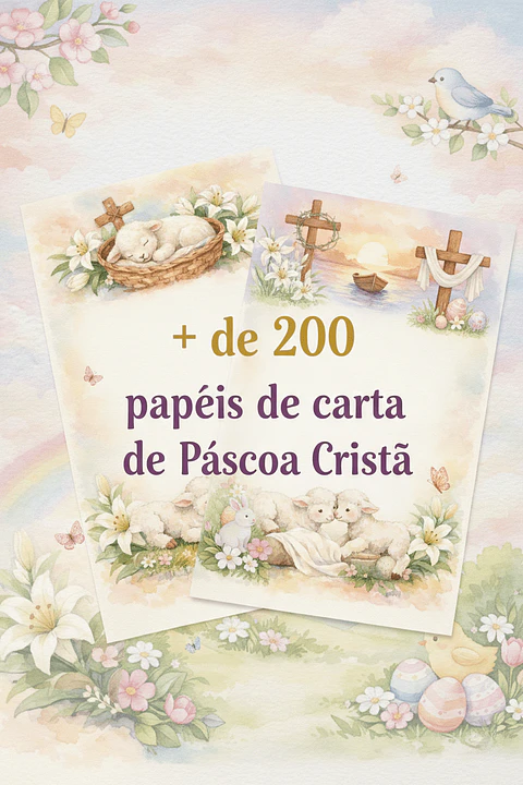 Arquivo + de 200 Papéis de Carta de Páscoa Cristã