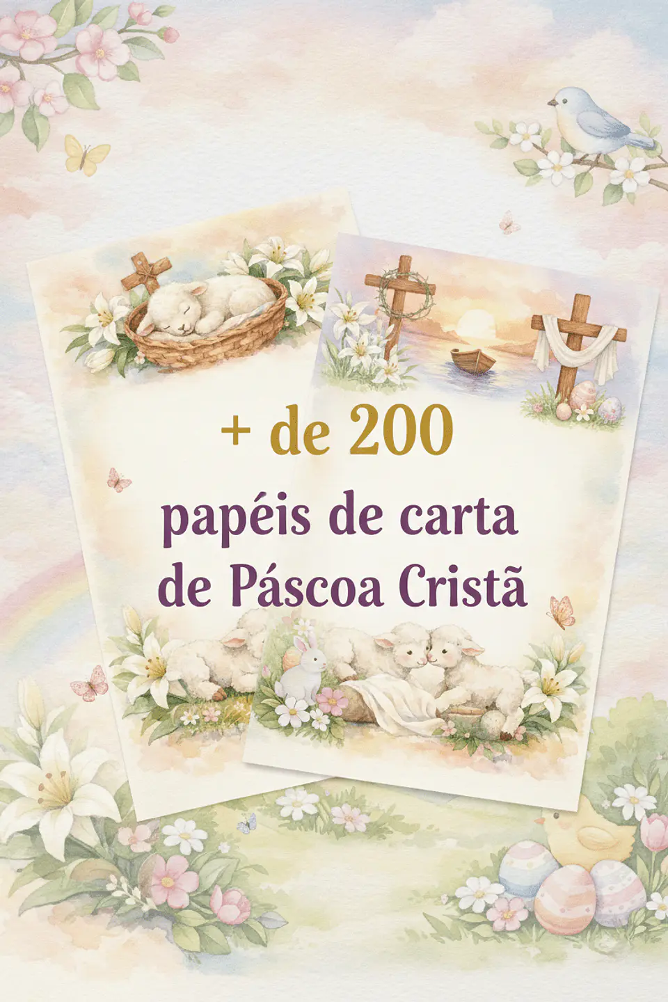 Arquivo + de 200 Papéis de Carta de Páscoa Cristã 1