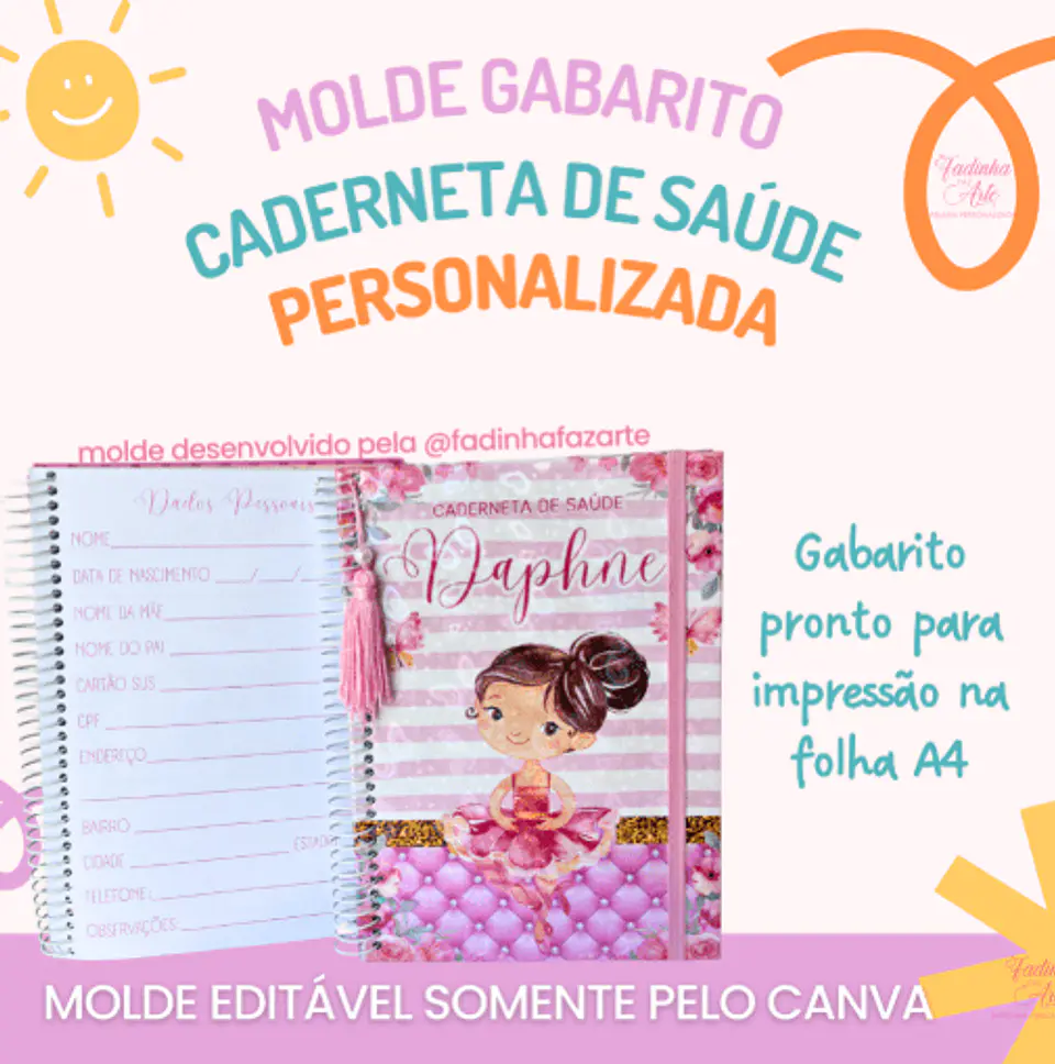 Arquivo Molde Gabarito Caderneta de Saúde 1