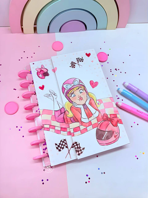Arquivo Caderno Especial Duplo Disco A5 - Penelope Pitstop