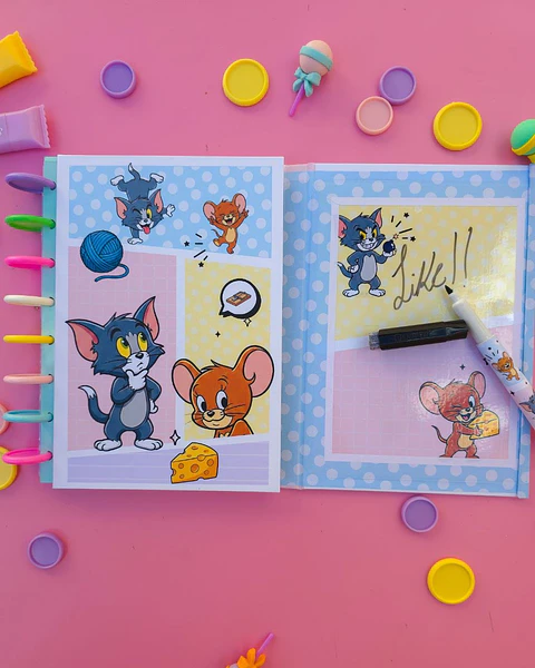Arquivo Caderno Quadro Embutido Tom e Jerry