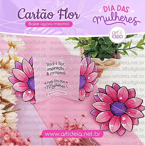Arquivo Digital – Cartão Flor Dia das Mulheres