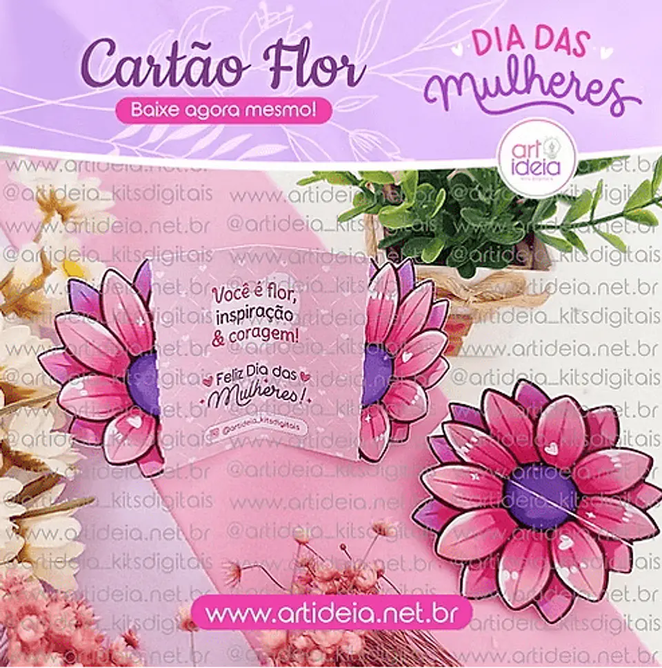 Arquivo Digital – Cartão Flor Dia das Mulheres 1