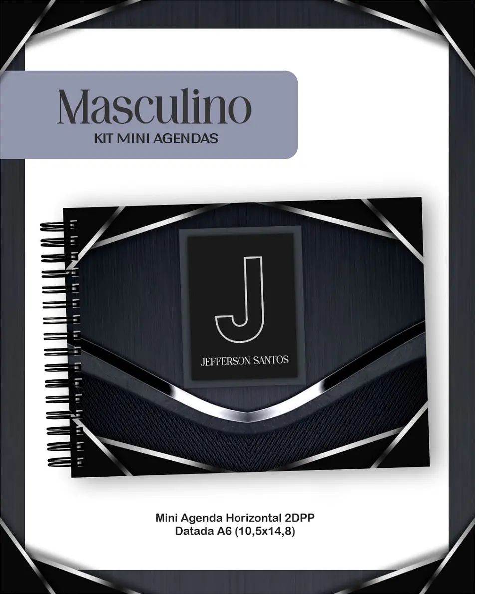 Arquivo Mini Agenda Horizontal A6 2026 - Masculino 1