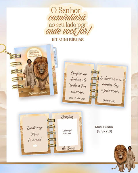 Arquivo Kit Mini Biblia O Senhor Caminhará ao seu Lado