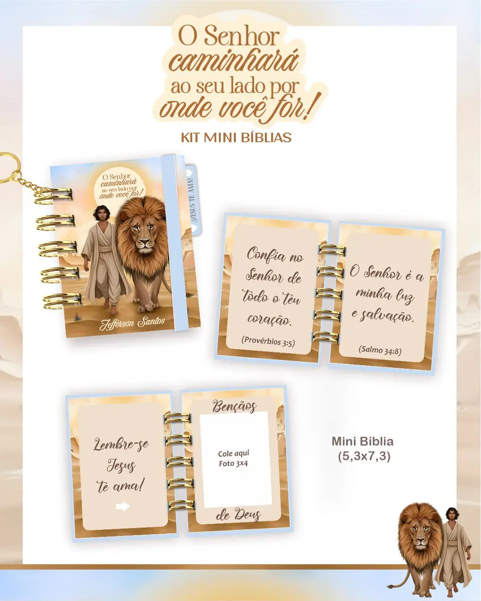 Arquivo Kit Mini Biblia O Senhor Caminhará ao seu Lado 1