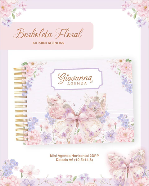Arquivo Kit Mini Agendas Borboleta Floral