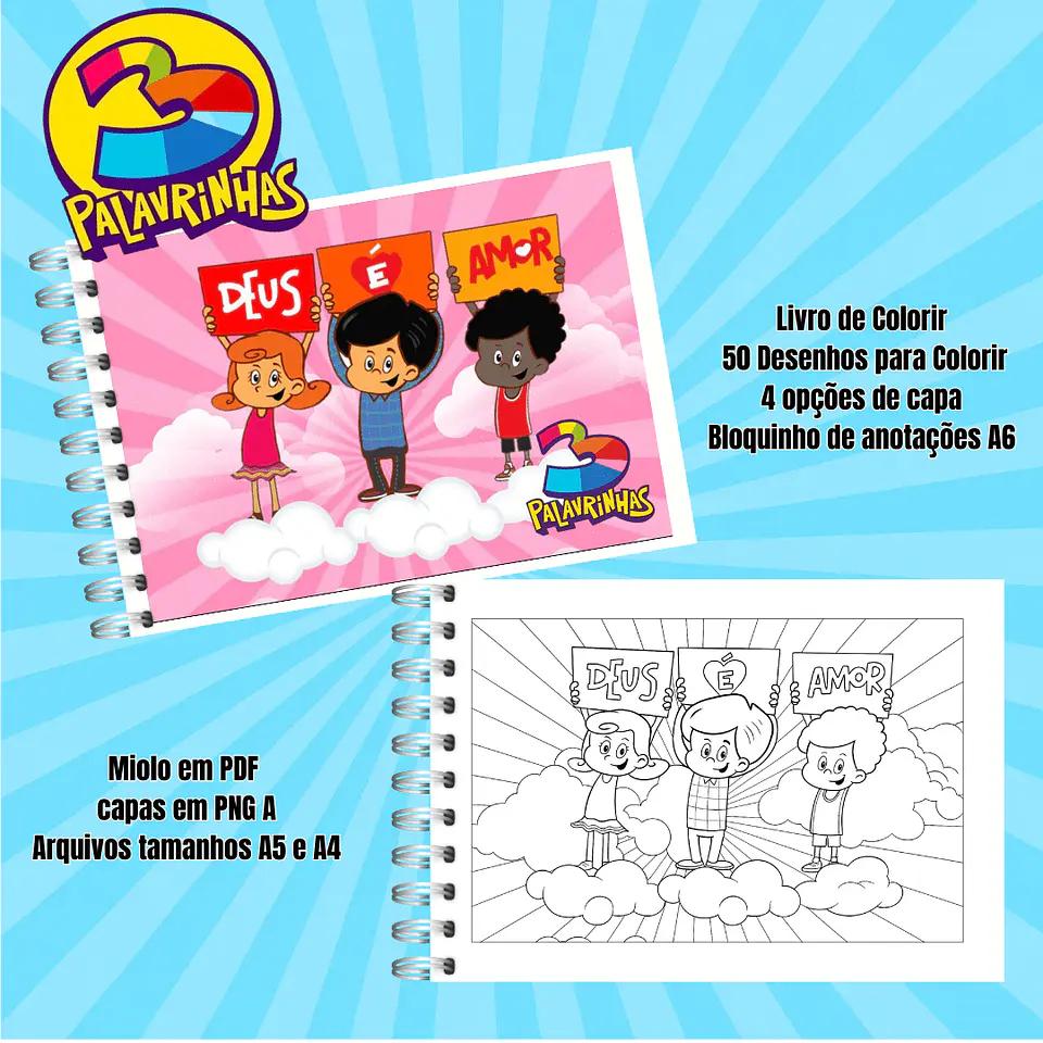 Arquivo Digital Livro de Colorir 3 Palavrinhas 1