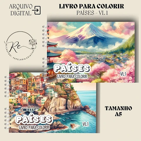Arquivo Digital Livros para Colorir Países Vol. 1