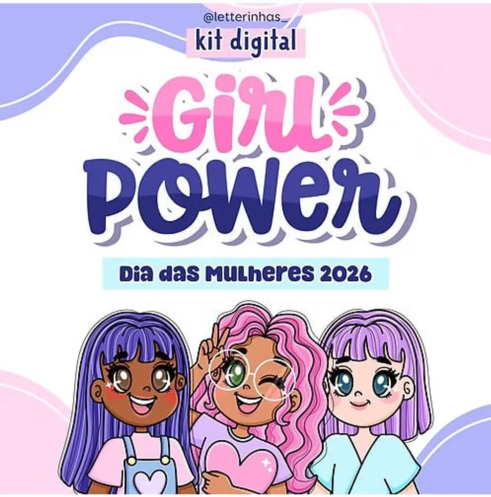 Arquivo de Corte Kit Digital Girl Power Dia das Mulheres 2026 10