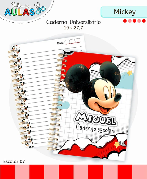 Arquivo Digital Pack Volta ás Aulas Escolar 2026 Mickey