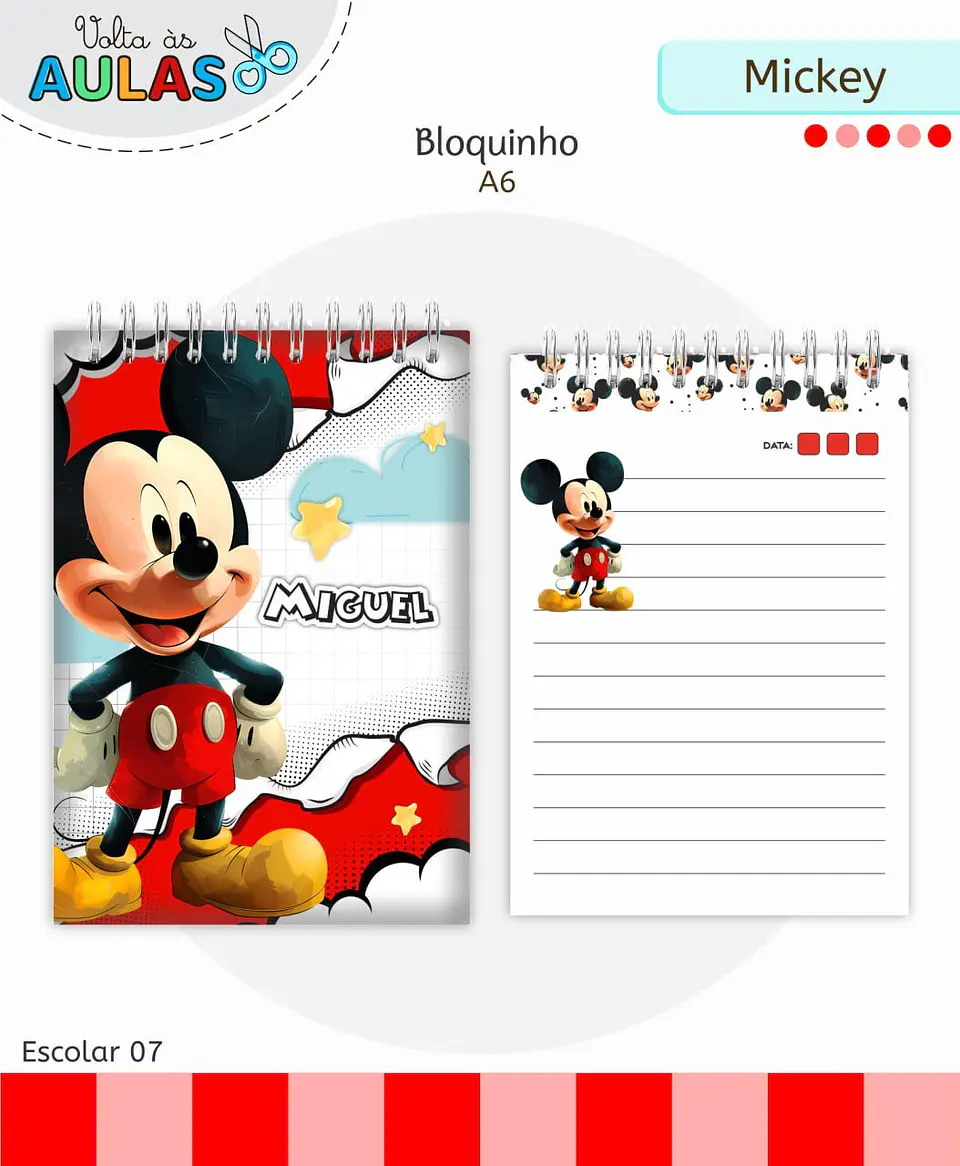 Arquivo Digital Pack Volta ás Aulas Escolar 2026 Mickey 6