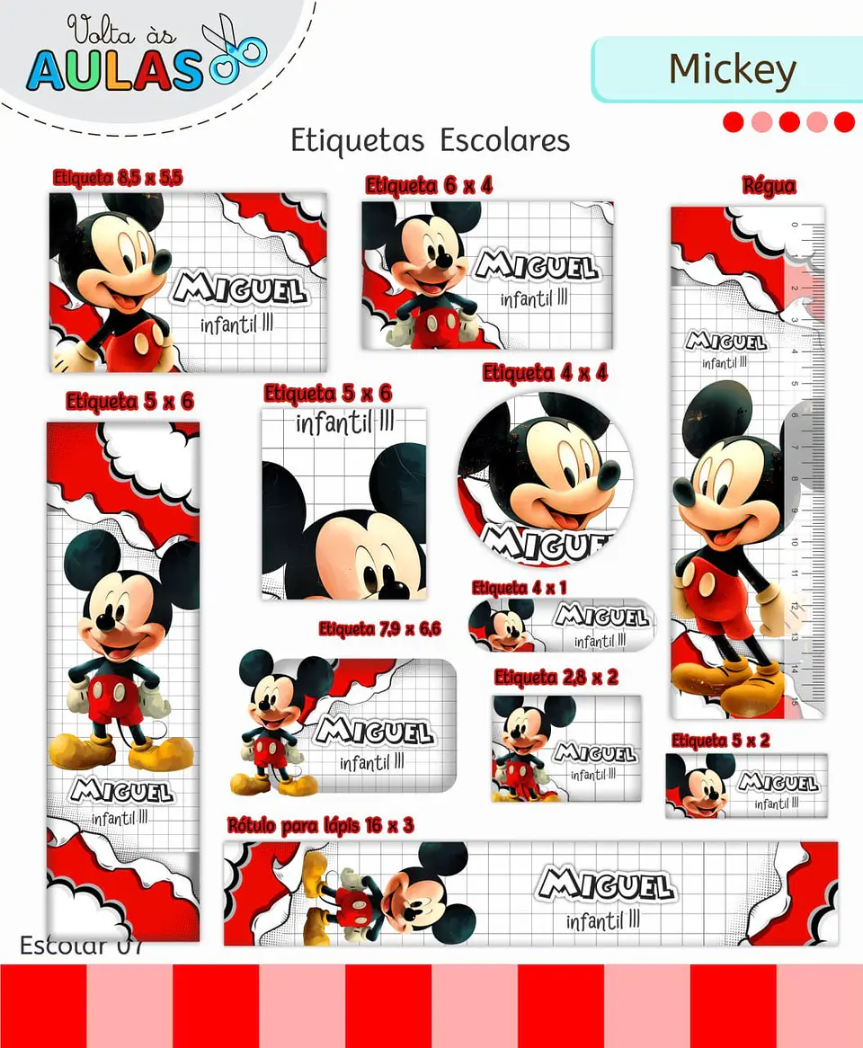 Arquivo Digital Pack Volta ás Aulas Escolar 2026 Mickey 7