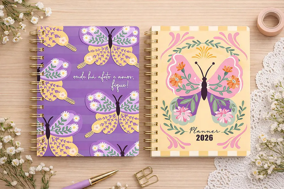 Arquivo Digital Pack Capas Borboletas Dia das Mulheres Flor de Maria 3