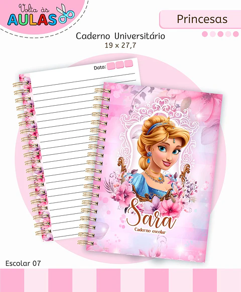 Arquivo Digital Pack Volta ás Aulas Escolar 2026 Princesas