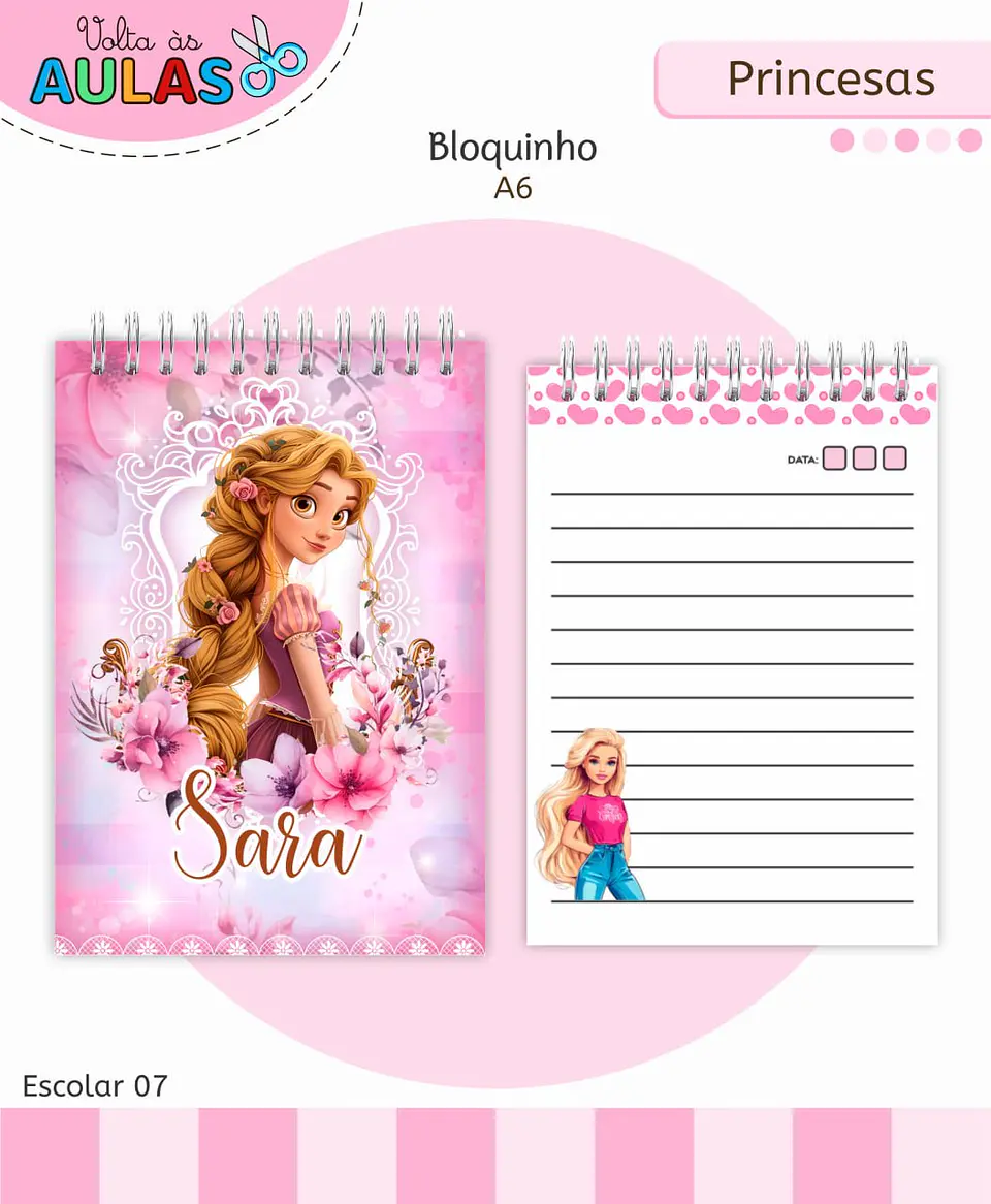 Arquivo Digital Pack Volta ás Aulas Escolar 2026 Princesas 6