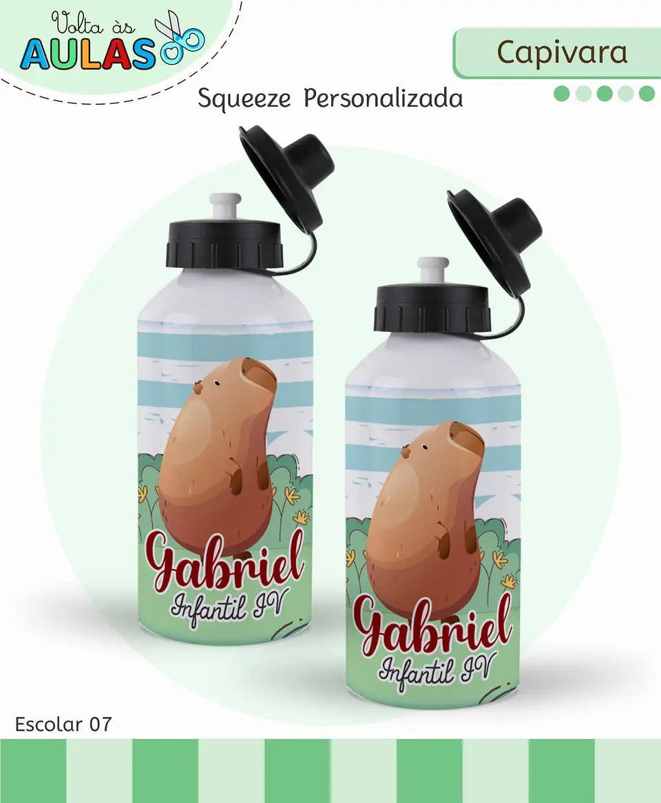 Arquivo Digital Pack Volta ás Aulas Escolar 2026 Capivara Menino 7
