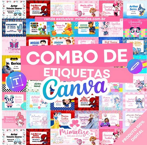 Arquivo Digital Combo de Etiquetas Canva