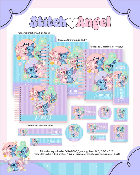 Arquivo Digital Pack Escolar 2.0 2026 Stitch &amp; Angel