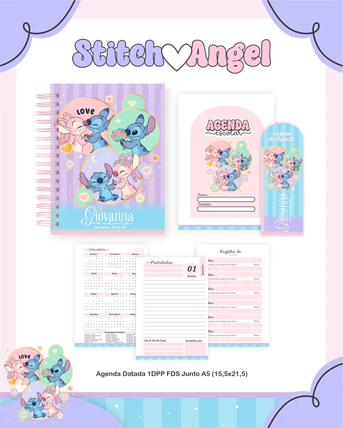 Arquivo Digital Pack Escolar 2.0 2026 Stitch &amp; Angel