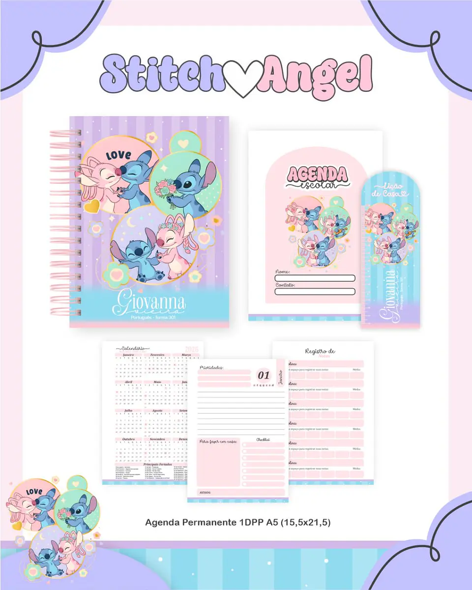 Arquivo Digital Pack Escolar 2.0 2026 Stitch & Angel 4