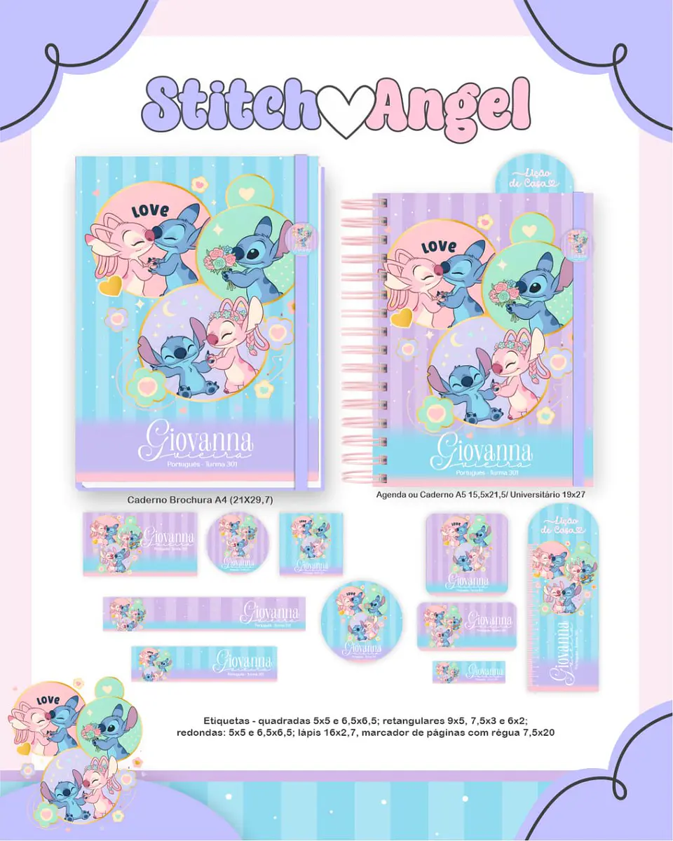 Arquivo Digital Pack Escolar 2.0 2026 Stitch & Angel 5