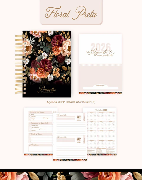 Arquivo Digital Coleção Floral Preta