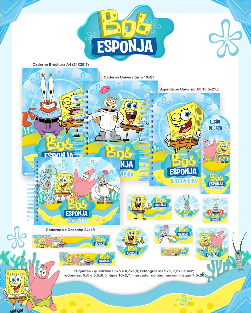 Arquivo Digital Pack Escolar 2.0 2026 Bob Esponja 1
