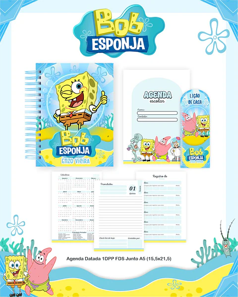 Arquivo Digital Pack Escolar 2.0 2026 Bob Esponja