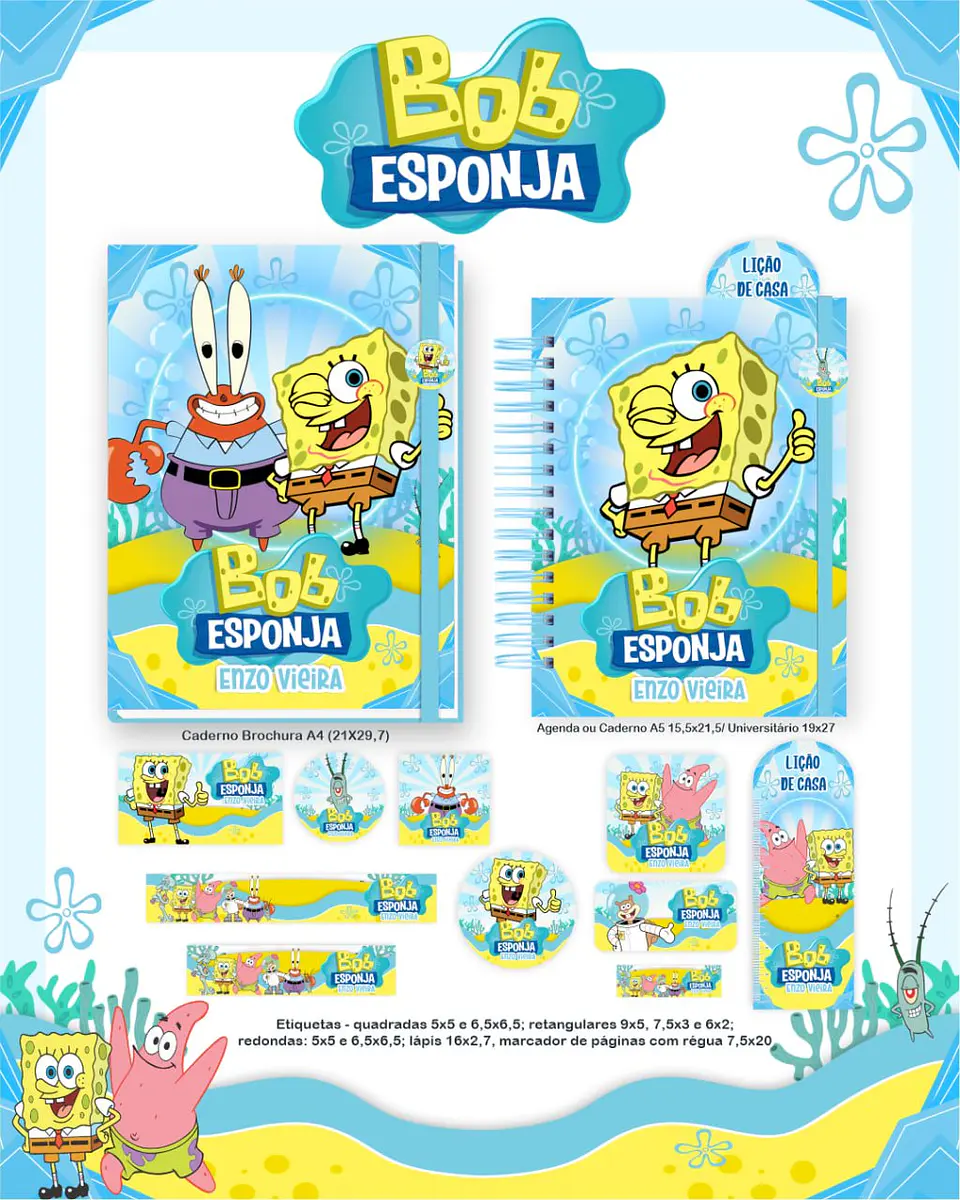 Arquivo Digital Pack Escolar 2.0 2026 Bob Esponja 4