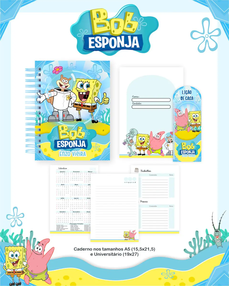 Arquivo Digital Pack Escolar 2.0 2026 Bob Esponja 5