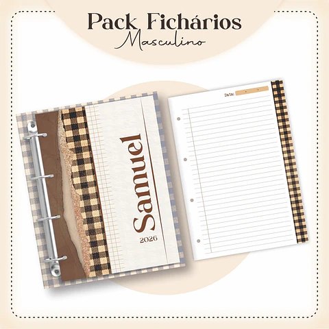 Arquivo Digital Pack Fichário Masculino