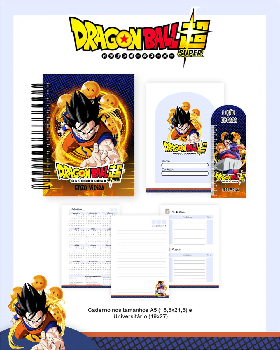Arquivo Digital Pack Escolar 2.0 2026 Dragon Ball 3