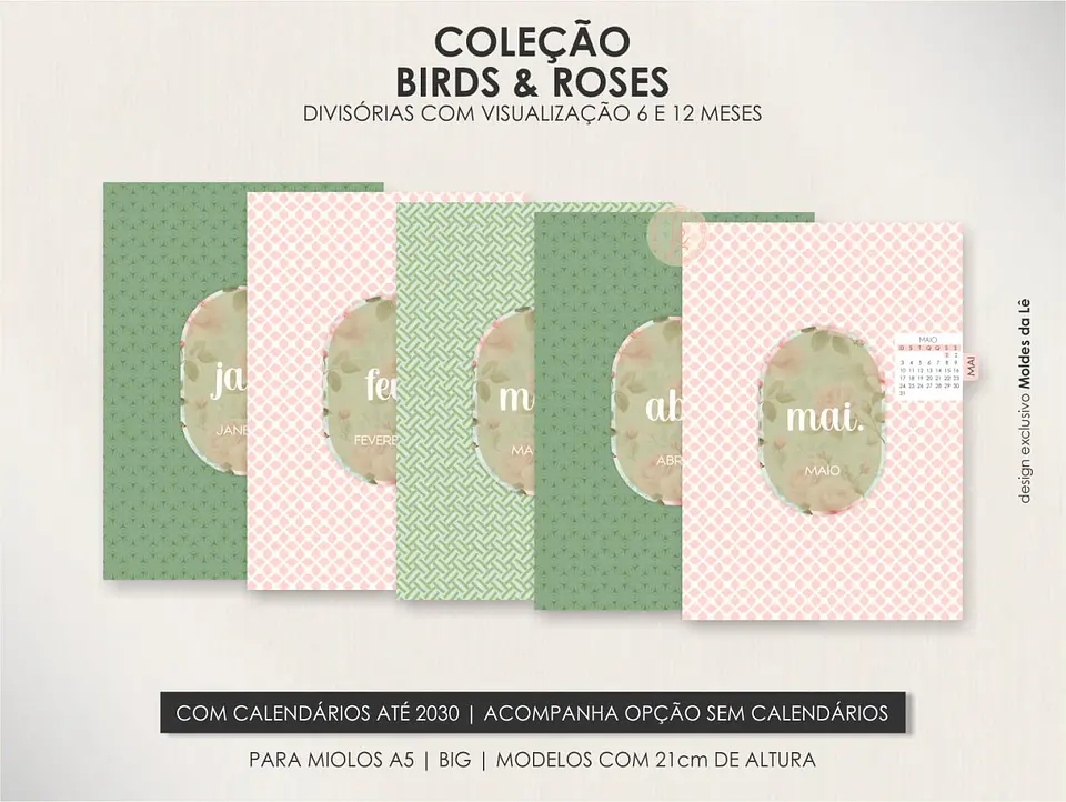 Arquivo Digital Coleção Birds & Roses Capas+Divisórias 2