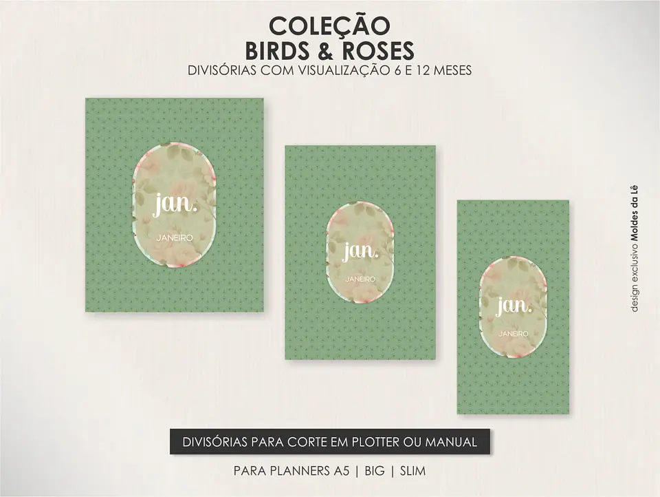 Arquivo Digital Coleção Birds & Roses Capas+Divisórias 5