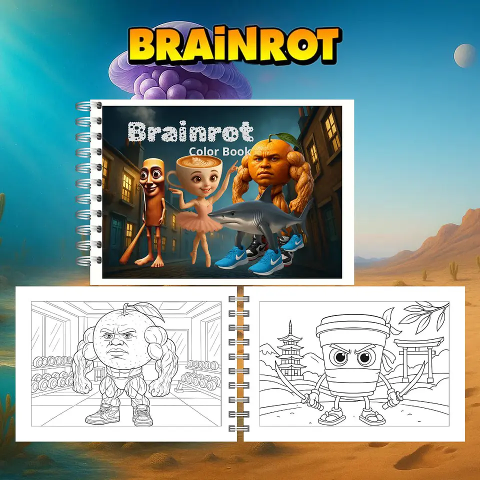 Arquivo Digital Livro de Colorir Brainrot 5