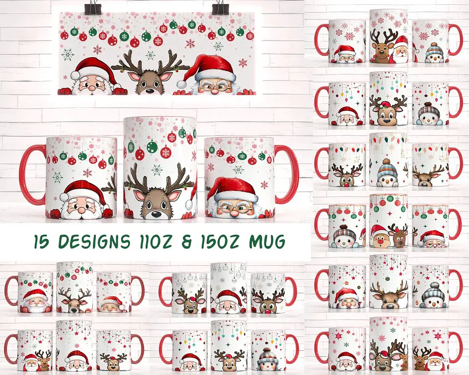 Arquivo de Corte Artes Caneca Natal PNG 1