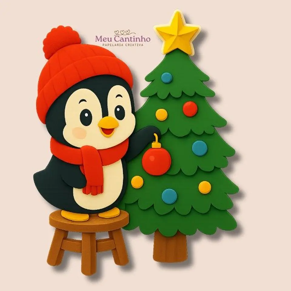 Arquivo de Corte Topo Natalino Pinguim 1