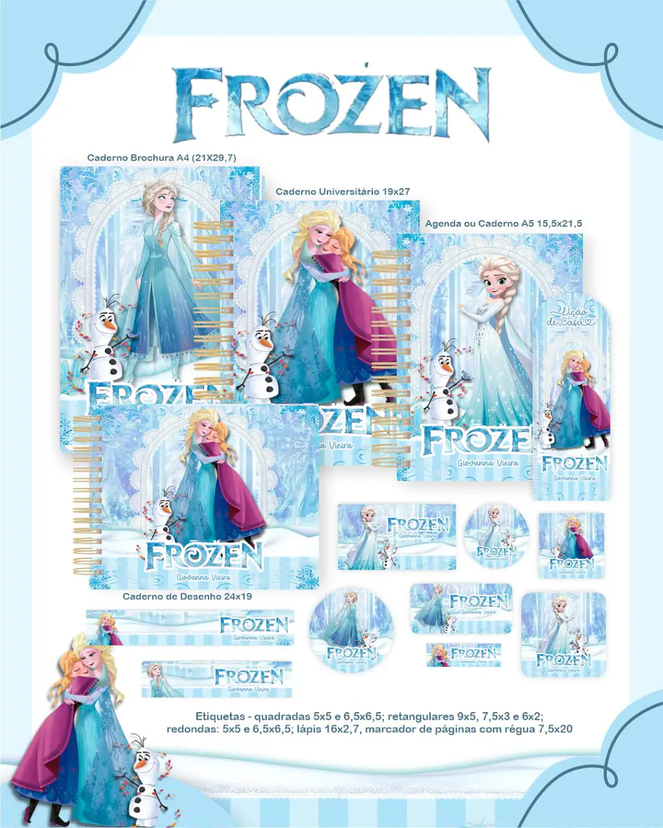 Arquivo Digital Pack Escolar 2.0 2026 Frozen 1