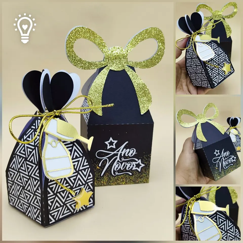 Arquivo de Corte Kit Ano Novo Preto e Dourado 1