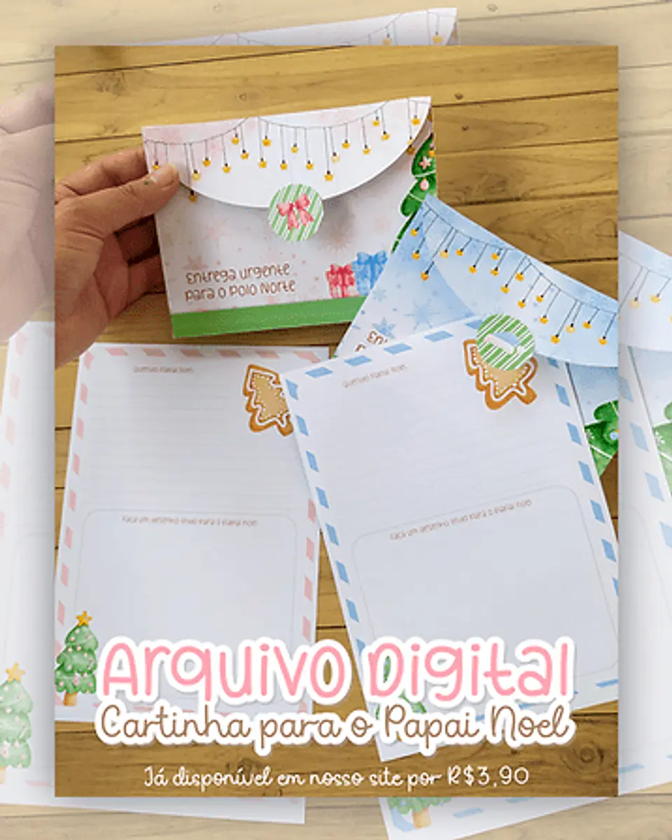 Arquivo Cartinha Papai Noel com envelope 1