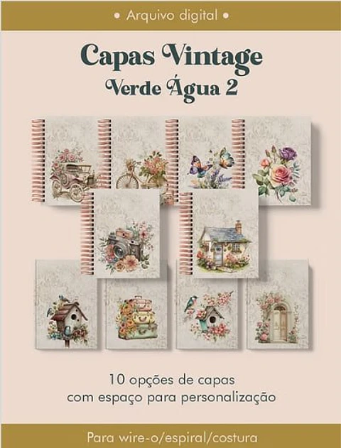 Arquivo Digital Capas Vintage Verde Agua