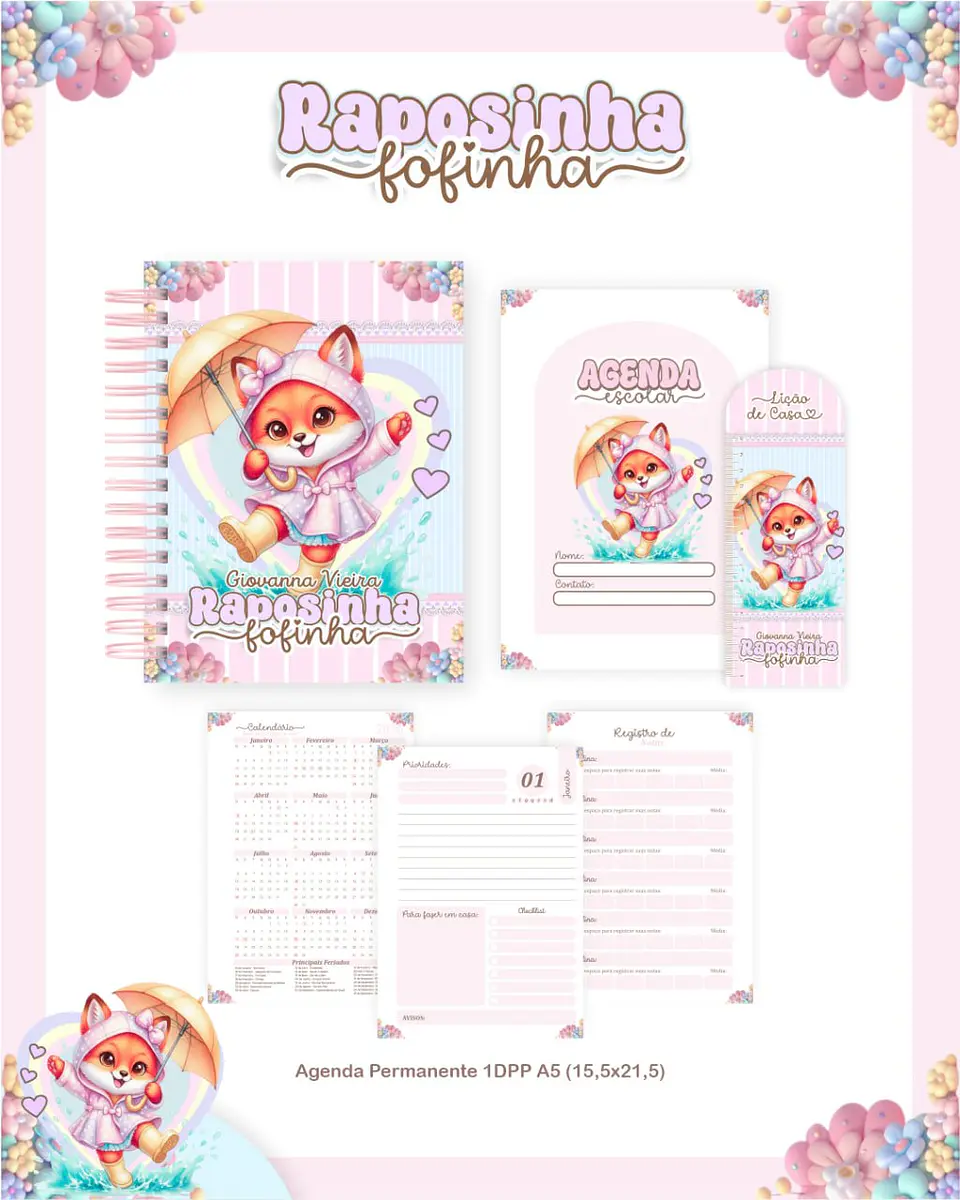 Arquivo Digital Pack Escolar 2.0 2026 Raposinha Fofinha 2