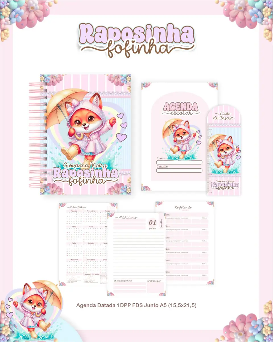 Arquivo Digital Pack Escolar 2.0 2026 Raposinha Fofinha 4
