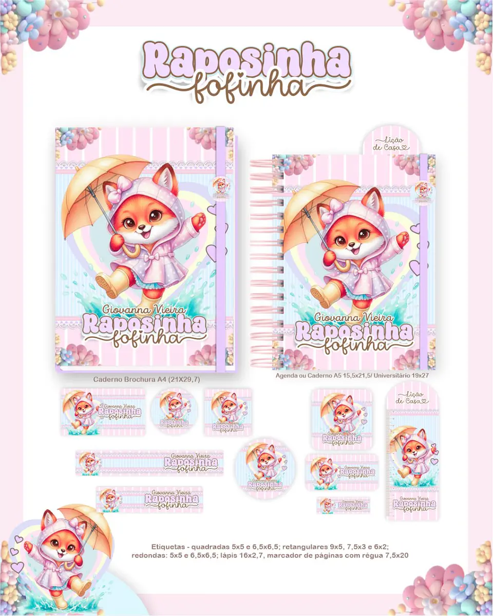 Arquivo Digital Pack Escolar 2.0 2026 Raposinha Fofinha 5