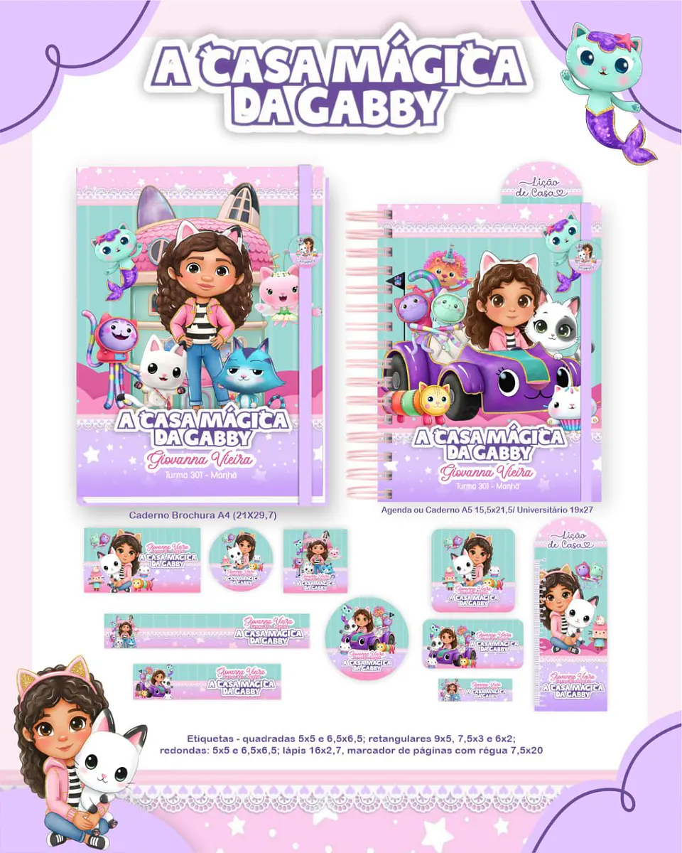 Arquivo Digital Pack Escolar 2.0 2026 A Casa Magica da Gabby 3