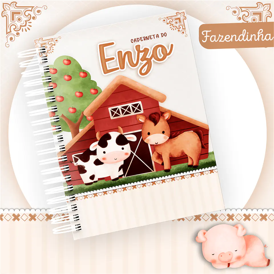 Arquivo Digital Pack Caderneta e Livro Fazendinha 2