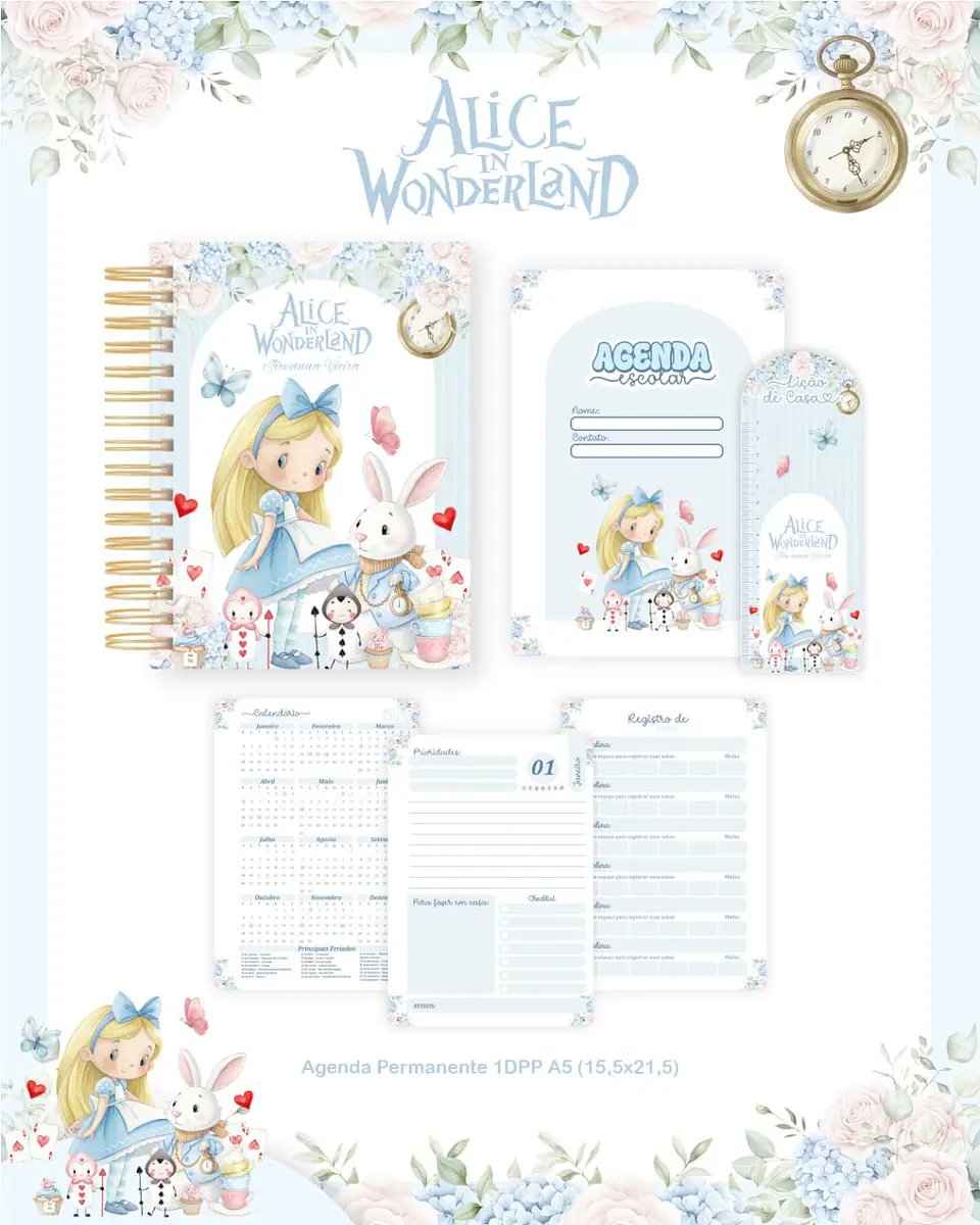 Arquivo Digital Pack Escolar 2.0 2026 Alice in Wonderland 5